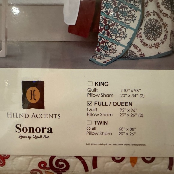Brand New HiEnd Accents Sonora Luxury Quilt Queen Comforter Set - Picture 4 of 5